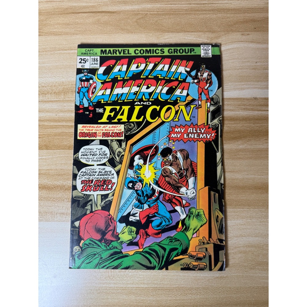 Captain America #186 Marvel‎ Comic Book June 1975 Red Skull Falcon